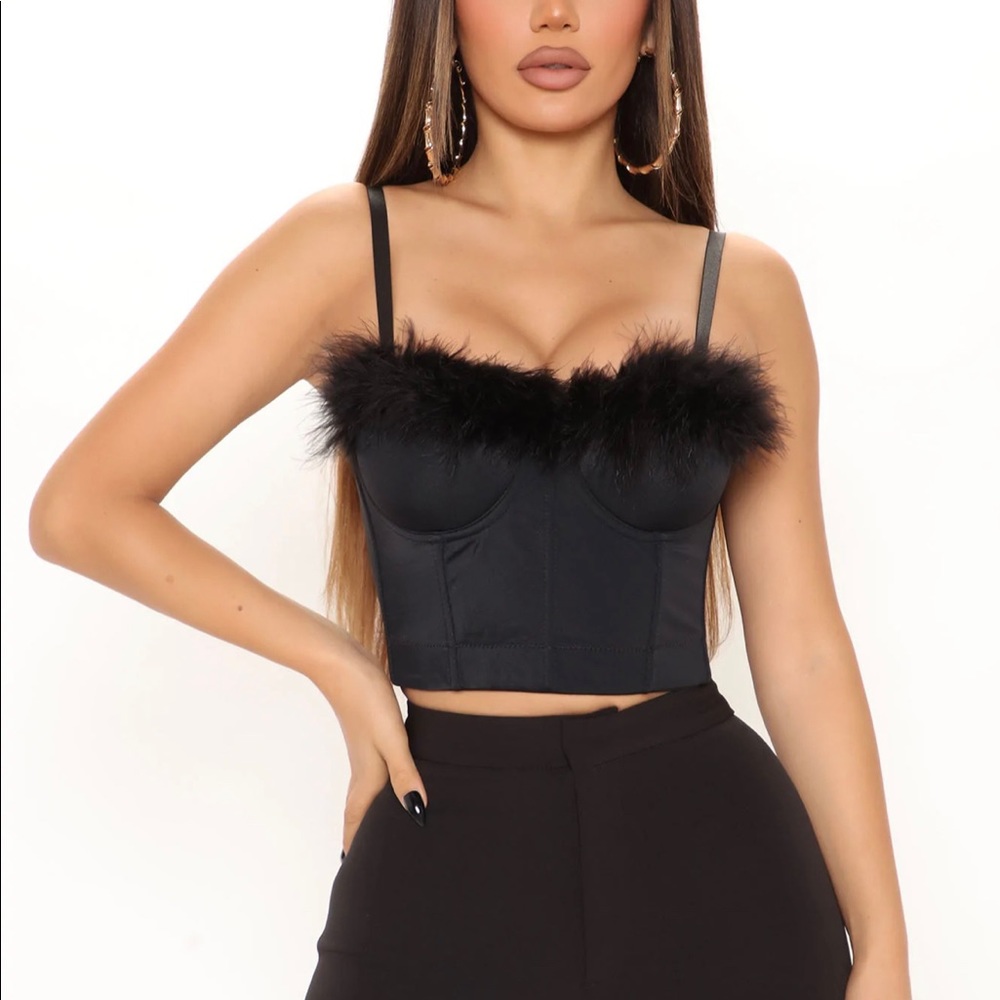 Feather bustier top from fashion nova - never worn
